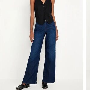 Old Navy High Rise WOW Wide Leg Jeans Woman 10 Dark Wash Streetwear Preppy 2023